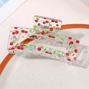 Cherry 🍒 Square Claw Clip for Hair NWT